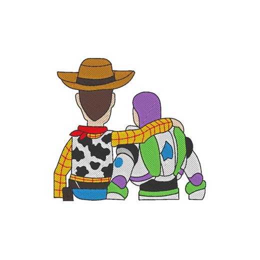 Embroidery Design Woody and Buzz Hug Inspired - Etsy