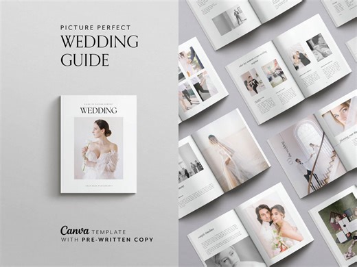 Wedding Welcome Guide Template | Elegant Canva Design for Photographers With Pre-written Copy - Etsy
