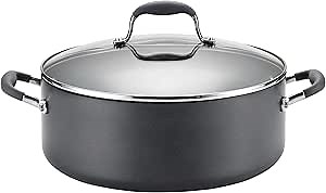 Anolon - 82825 Anolon Advanced Hard Anodized Nonstick Stock Pot/Stockpot with Lid, 7.5 Quart, Gray , 7.5 qt