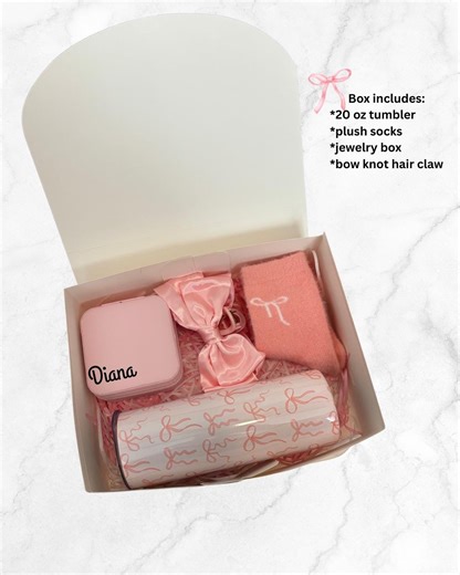 Personalized Box Gift Set, Custom Gift Box, Pink Box, Personalized Birthday Set, Valentines Gift Box, Birthday Present, Best Friend Gift - Etsy