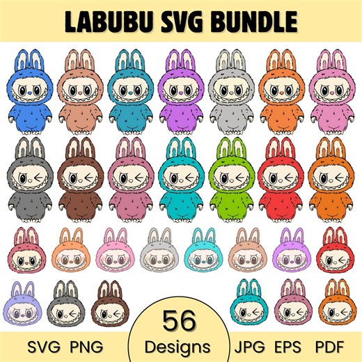 Labubu Designs SVG Bundle, Labubu Clipart, Labubu PNG, Cute Labubu Vector , Laser Cut Labubu, Instant Download, Labubu Character - Etsy