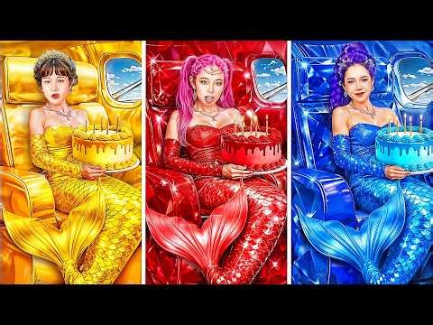 KPop Demon Hunters Fashion Golden, Ruby and Sapphire Princess Dress for Huntrix Mermaid