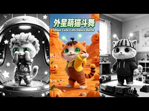 3 Adorable Alien Cats Dancing Together Is Too Cute.！3只超萌外星猫同框跳舞，可爱到心化！