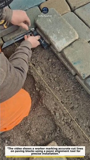 Perfect Paver Cut Line Tool! #PaverTools #ConstructionHack #DIYBuild