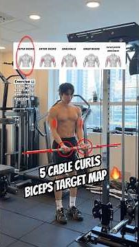 5 Cable Curl Variations for Bigger Arms | Outer · Inner · Overall Activation💥 #gymtips #armday
