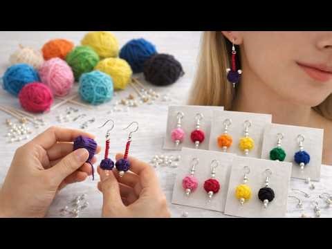 Turn Leftover Wool Yarn into a Profitable Small Business 💰 (DIY Earrings Tutorial)
