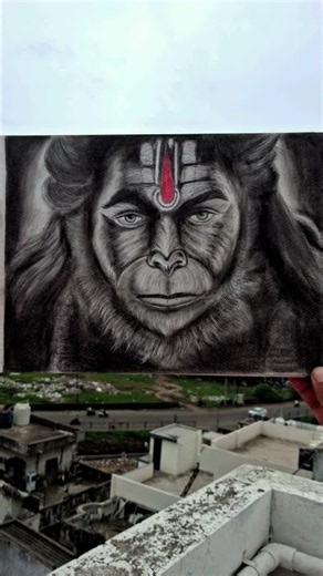 jai shree ram jai hanuman 😱 😱 | how to draw a hanumanji drawing | #shorts #hanuman #drawing #art