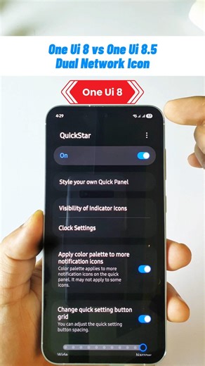 One Ui 8.5 vs One Ui 8.0 Dual Network Icon