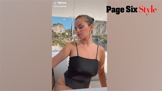 Selena Gomez sizzles in simple black cut-out swimsuit
