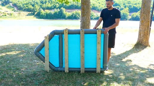 DIY raft from PVC pipes
