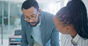 Collaboration, coaching and a business team planning in the office while talking about ideas together. Teamwork, training or communication with a mentor and employee in the workplace for discussion