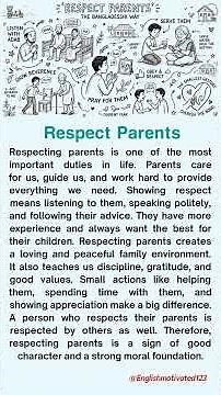 Respect Parents — The Greatest Duty and True Value of Life #speakconfidentenglish #english
