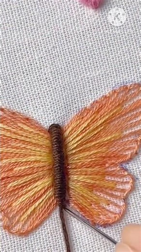 Butterfly 🦋 hand embroidery 🪡 design 🥰 #shortsfeed #ytshaorts #shortsviral