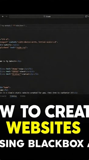 Ganesh on Instagram: "Build a website without coding using VS Code & Blackbox AI 🤖💻 AI is changing web development 🚀#BlackboxAI #nocoding #aidevelopment #vscode #websitewithoutcoding"