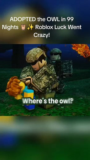 Adopted the Owl in 99 Nights - Roblox Luck Madness!