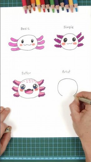 How to Draw Axolotl 🐸 #asmr