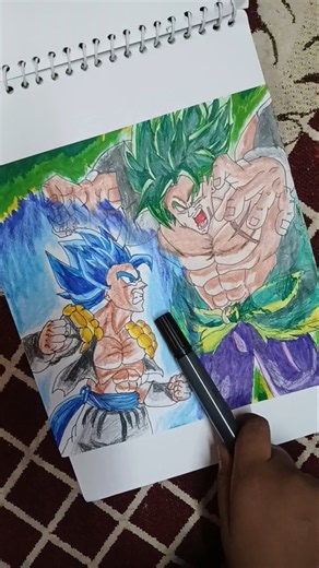 👑 The Ultimate Dragon Ball Clash 💥 | Broly vs Gogeta Drawing 🎨#shorts