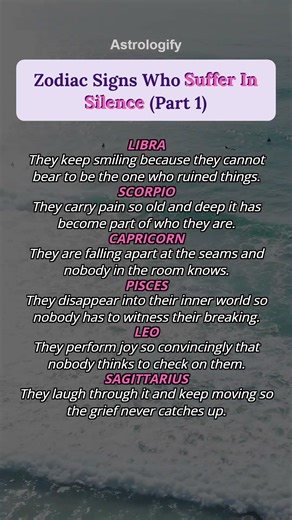 Zodiac Signs Who Suffer In Silence (Part 1) #zodiac #zodiacsigns #astrology #horoscope #tarot