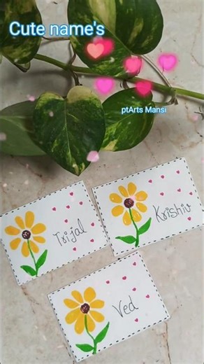 Name card idea for kids l Easy drawing for kids l Easy for begginers #cards #handmade