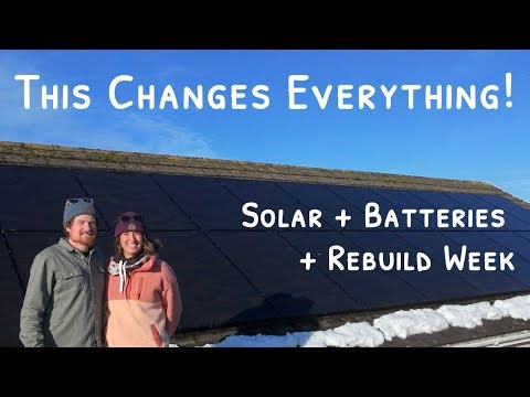 Off-Grid Upgrade: Installing Solar Power + Batteries | DIY Wall Rebuild