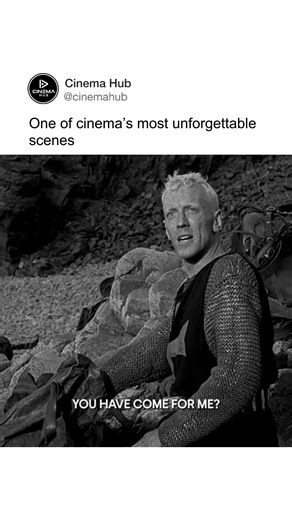 Cinema Hub on Instagram: "The iconic chess scene in Ingmar Bergman's 1957 film "The Seventh Seal" features Antonius Block, a disillusioned Crusader knight, challenging Death to a chess match on a desolate beach. This scene, inspired by medieval church paintings, serves as a central metaphor in the film, representing the struggle between free will and inevitable fate. The chess game symbolizes Antonius’ hope to delay his death by outwitting Death, reflecting the human desire to assert control ove
