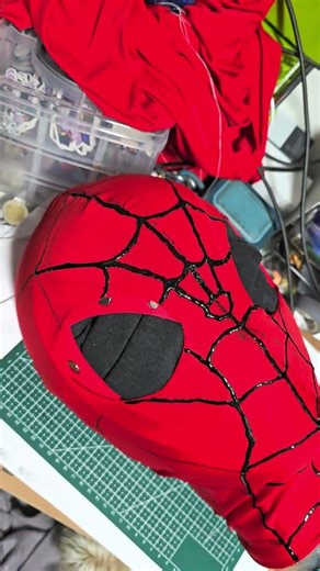DIY Spider-Man Mask: My First Attempt! 🕷️ #spider-man #cosplay #artandcraft #marvel #crafts
