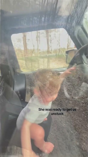 Got stuck in some mud and my daughter was ready to get us out #jeep #badgeofhonor #offroad #mud