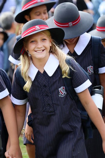 Mount St Benedict College on Instagram: "COLLEGE LIFE | We celebrate the newest Bennies girls, our Year 7 students, who began their secondary school journey this morning. The Class of 2031 spent the day with teachers, House Captains, Year 10 Peer Leaders, and Heads of House participating in activities to help them create connections, learn their way around the College, and build confidence to be independent learners. Year 11 and 12 students, formed a Guard of Honour for Year 7 to walk through as