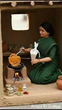 Miniature Doll Jalebi Making | Indian Village Tiny Kitchen Dessert #miniaturecooking #jalebimaking