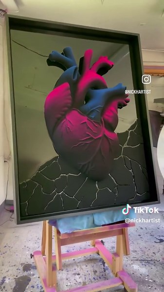 ‘ HEART’ art process of a custom sculpted painting I created i created for a loc Perfusionist in Sacramento, CA. . . #heart #doctor #anatomicalheart #love #artprocess #resin #epoxy #sculpture #spraypaint #artistatwork #painter #artstudio #medical #cardiologist #veins #organs #humanbody #artinspiration