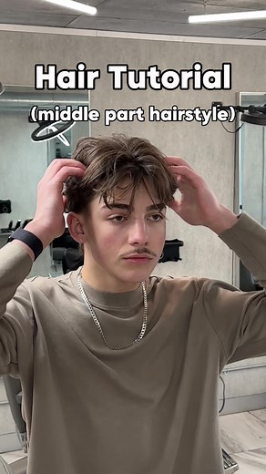 Men's Messy Middle Part Hair Tutorial