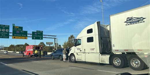 Traffic cleared following car crash on I-40