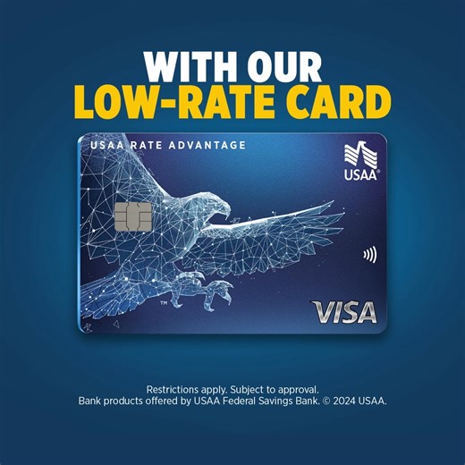 When expenses come up, low interest helps you pay them down. Apply for the USAA Rate Advantage Credit Card. | USAA