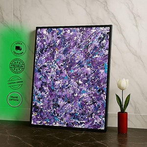 Purple Abstract Canvas Modern Splatter Art - Etsy