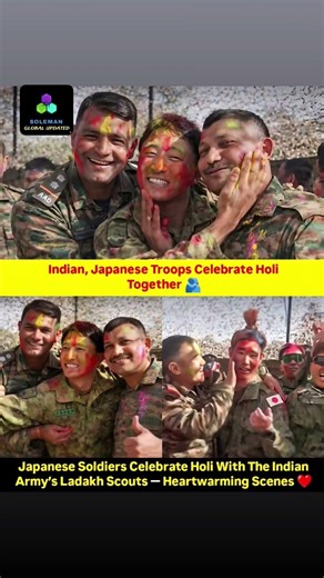 Indian & Japanese Soldiers Celebrate Holi Together 🇮🇳🇯🇵 | Heartwarming Moments in Ladakh