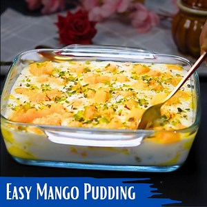 847K views · 6.7K reactions | No bake, no oven mango pudding!  Very soft, creamy, and full of mango flavour. Easy to make at home in few minutes. Try this cool and tasty summer dessert! Ingredients • 8 Bread slices • 2-3 Mangoes Mid-sized, Chopped • ¾ cup Milk • 1/3 cup Milk powder • 1 cup Desiccated Coconut • 1-1/2 tsp corn flour • Sugar as per taste • Pistachio for garnishing #mango #pudding #mintsrecipes | Mint's Recipes | Facebook
