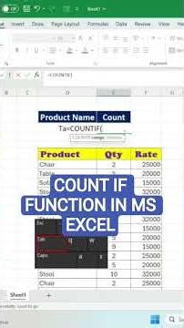 Count IF FUNCTION IN MS EXCEL! #excel #exceltricks