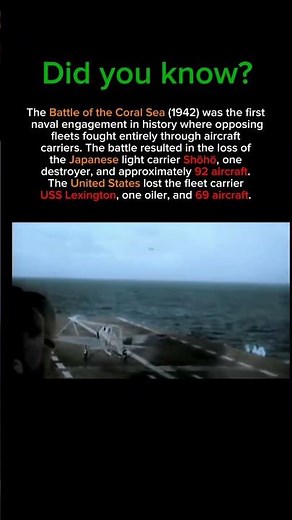 Real footage of The Battle of Coral Sea 1942 #ww2 #history #usa #japan #worldwar2