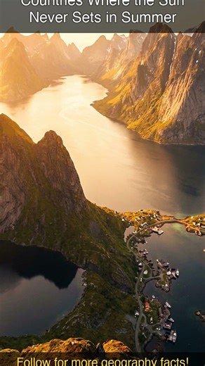 Countries Where the Sun Never Sets in Summer #geography #shorts