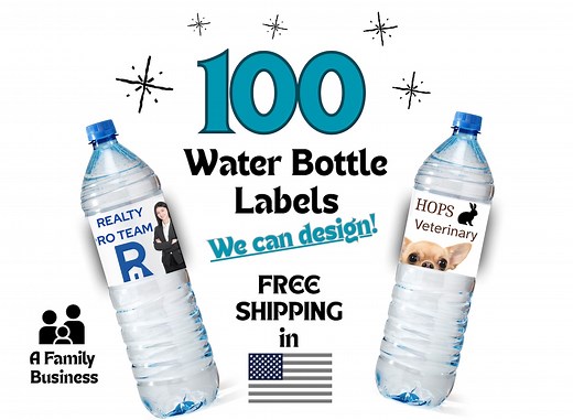 Personalized Water Bottle Labels: Custom Printed Drink Labels for Your Business, Event, or Party - Etsy