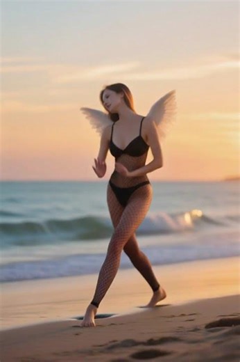 Graceful Dance in Fishnet Bodysuit