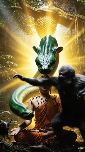 When a Deadly Serpent Rose to Shield Buddha from a Demon
