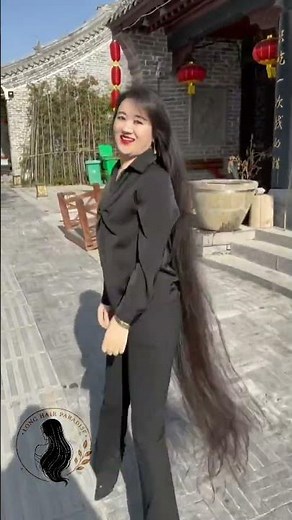 Walking With Her Super Long Hair Flowing