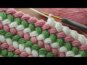 Amazing 💯👌Very easy crochet 3-color filled two-way baby blanket model explanation #crochet