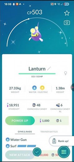 Catching Shiny Chinchou and Evolving it into Shiny Lanturn
