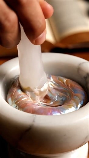 Crushing a Pearl — Soft Iridescence & Slow Mineral Compression