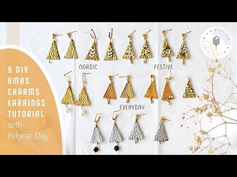 9 Christmas Charms Earrings🎄DIY Tutorial | Polymer Clay Jewelry Making Beginner-Friendly