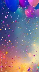 Celebration and colorful confetti party. Blur abstract background