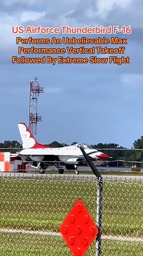 Rodney Hurley on Instagram: "A Single US Airforce Thunderbird F-16 Pilot performs a Maximum Performance, Full Afterburning Vertical Takeoff. Followed by an extremely slow flight pass known as a High Alpha Pass. This was during the Orlando Airshow. #f16 #thunderbirds #usairforce #f16viper #hurleyaviation"