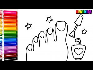 DESSIN ET COLORIAGE POUR APPRENDRE LE FRANÇAIS DESSIN D'UN PIED